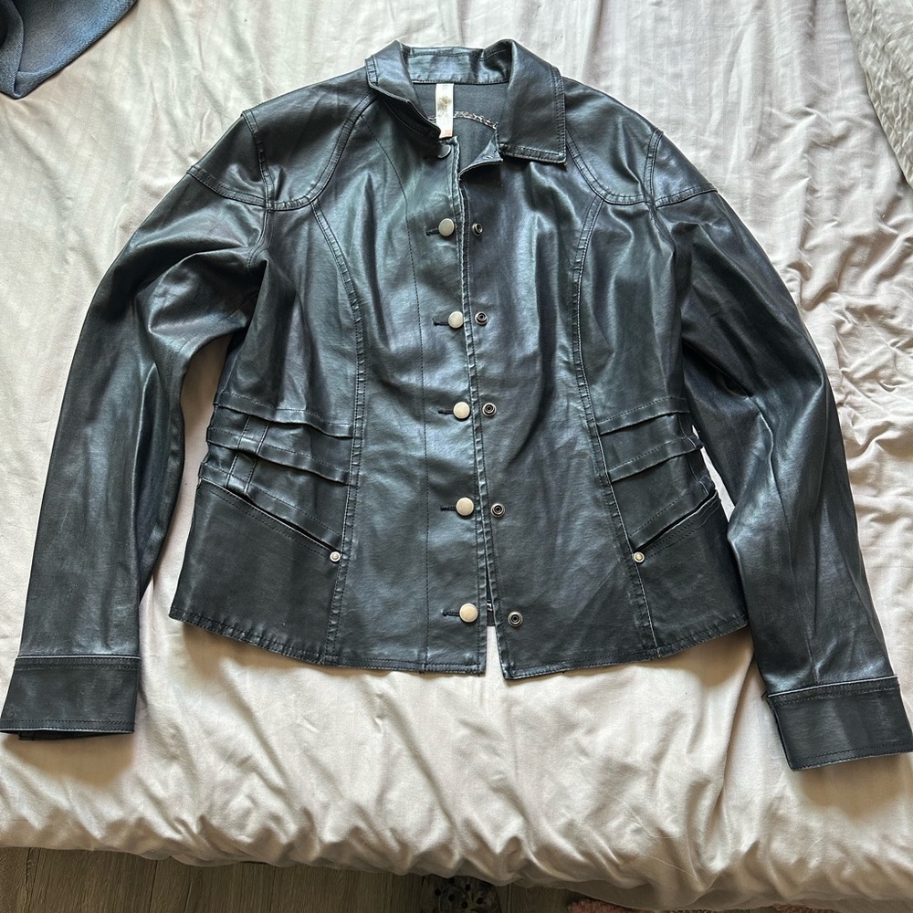 No Boundaries Dark Gray Leather Jacket